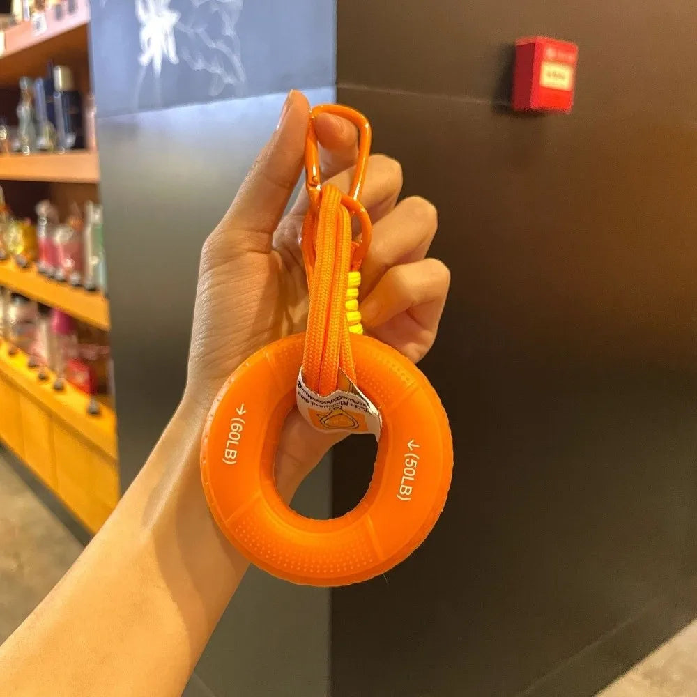Silicone Hand Grip Trainer Keychain – 6 Colors | Fidget Ring Grip Trainer Keychain PLUSH Orange