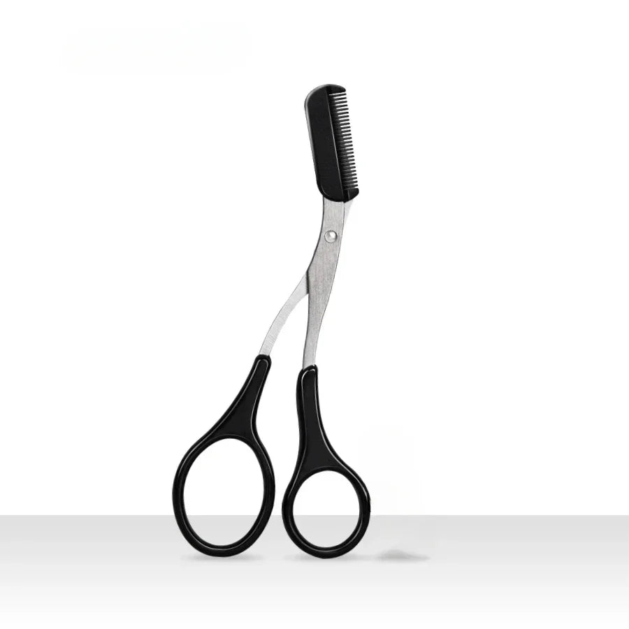Stainless Steel Eyebrow Trimmer with Comb – Shaping Tool Eyebrow Trimmer PLUSH black