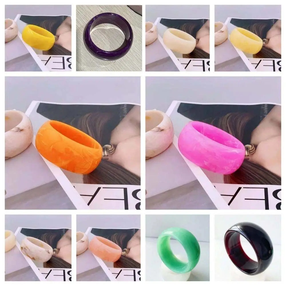 Bohemian Jelly Acrylic Open Bangle Wide Bracelet for Women Acrylic Bangle Bracelet PLUSH