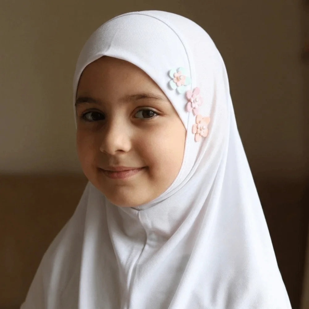 Girls Pull-On Hijab Turban Head Wrap | Soft Stretch | Ages 2–6 Kids Hijab Turban PLUSH