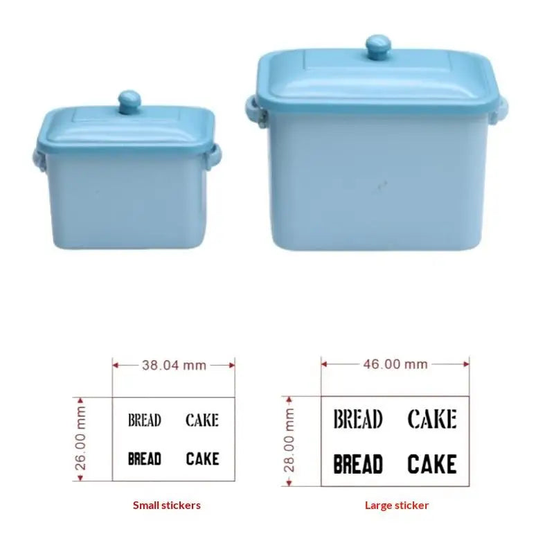 1:12 Miniature Dollhouse Cake & Bread Storage Box Set – 2pcs Dollhouse Accessories PLUSH Blue