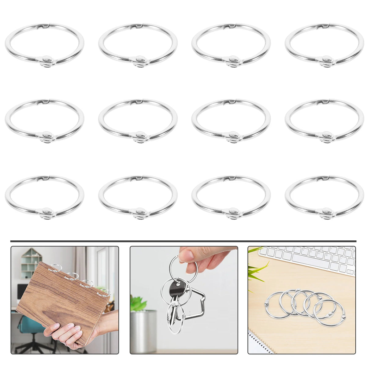 20pcs Metal Binder Rings – Small Key Rings for DIY & Loose Leaf Metal Binder Rings PLUSH