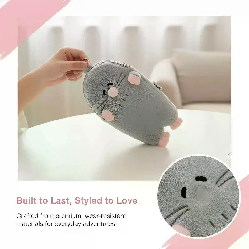 Large Capacity Cute Animal Plush Pencil Case – School & Gift Plush Pencil Case PLUSH