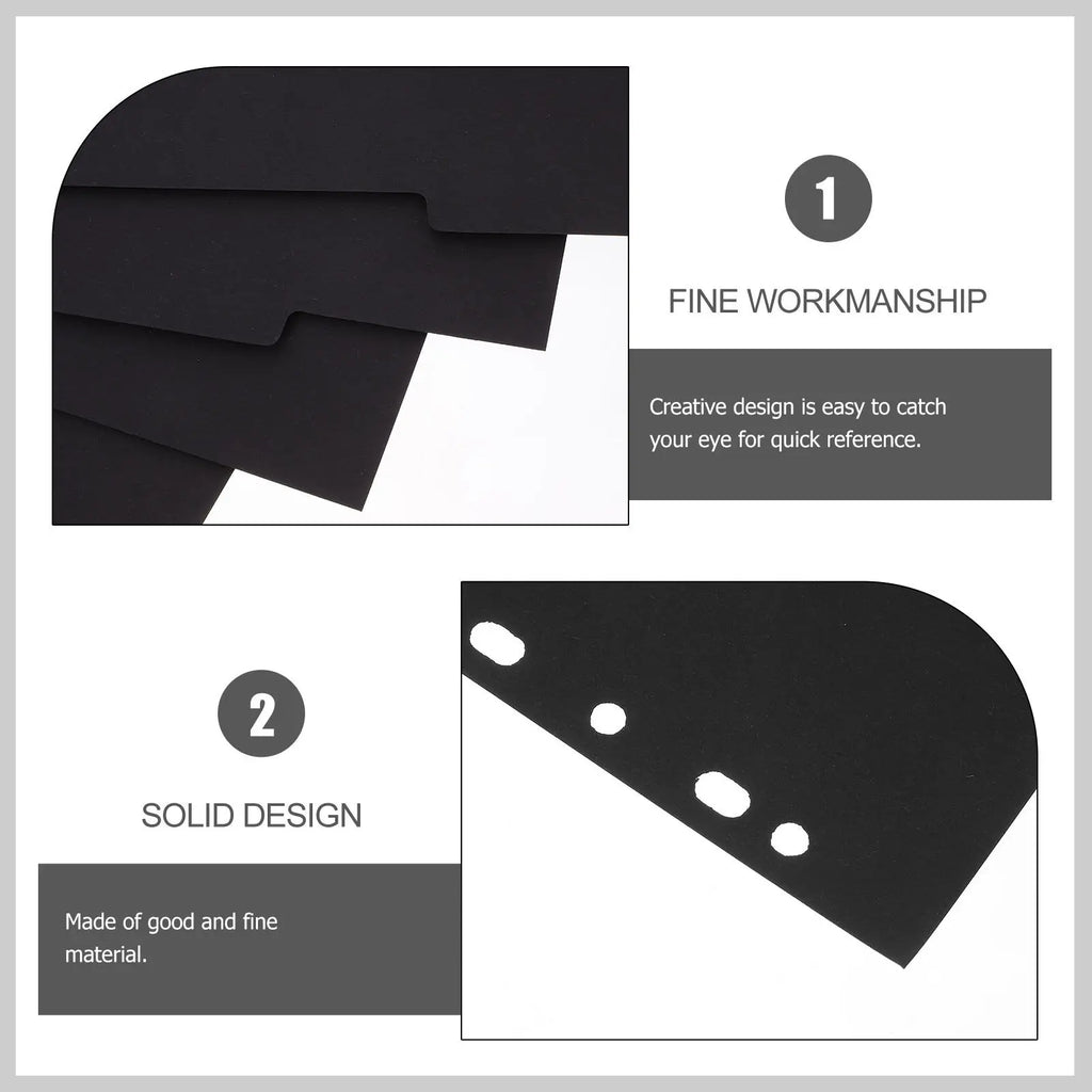 A4 Binder Index Dividers – 5 Sheet Detachable Page Separators Binder Dividers PLUSH