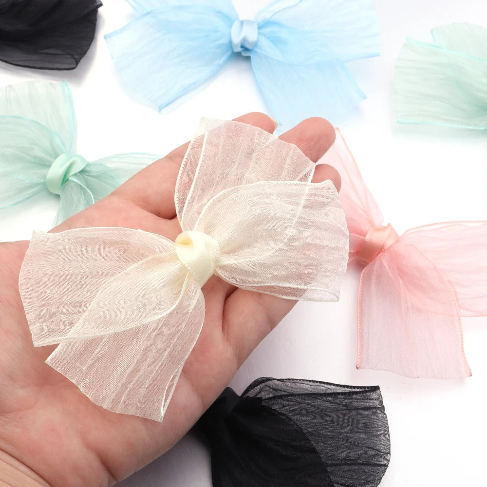 5pcs Satin Organza Ribbon Bows – DIY Crafts & Decoration Ribbon Bows PLUSH