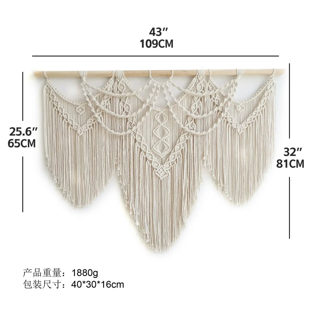 Bohemian Handmade Woven Cotton Rope Tassel Wall Tapestry Wall Hanging Tapestry PLUSH a