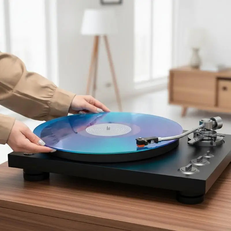 Acrylic Turntable Slipmat – Anti-Static Vinyl Record Player Mat Turntable Slipmat PLUSH