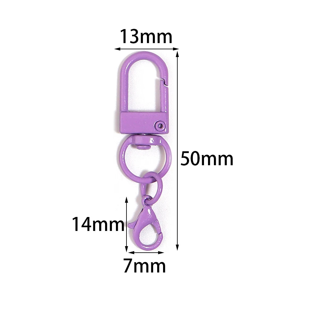 10pcs Multicolor Zinc Alloy Key Chain Lobster Clasp Split Key Rings Jewelry Findings PLUSH