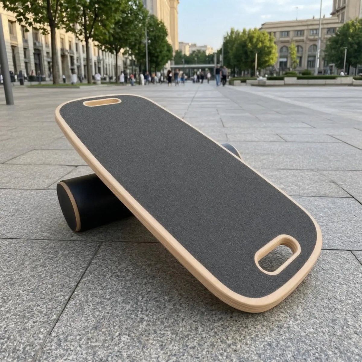 Wood Balance Board with Cylinder Roller – Core Fitness Training Balance Training Board PLUSH
