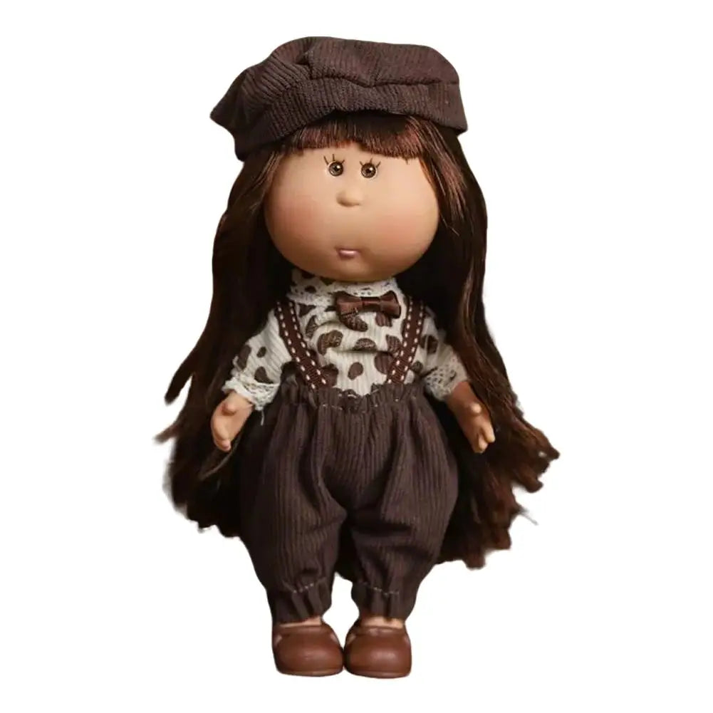 24cm Spanish Vinyl Doll Baby Clothes Set with Shoes & Accessories Doll Clothing Set PLUSH E