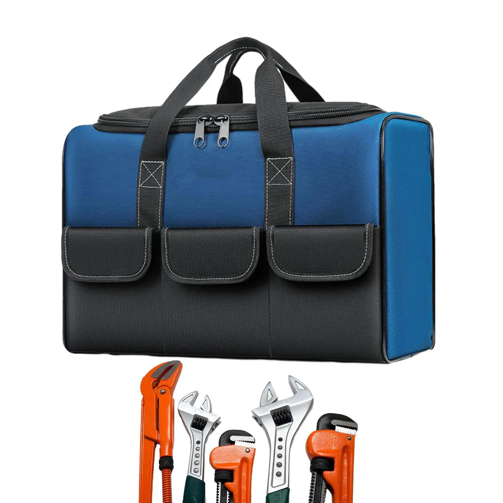 Large Waterproof Tool Bag – Multi-Pocket Electrician Pouch Tool Storage Bag PLUSH