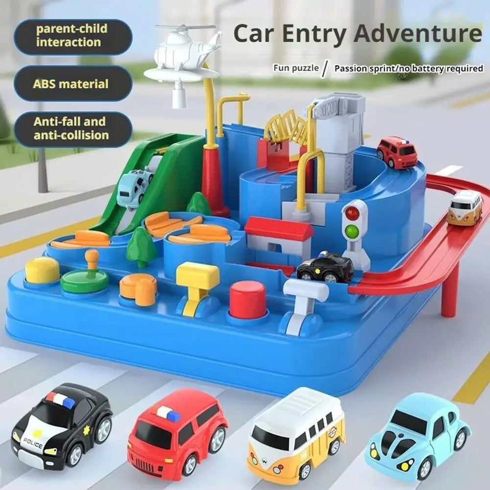 Kids Racing Rail Car Track Toy – Animal & Space Adventure Game Educational Track Toy PLUSH