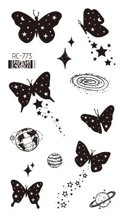 Pink Butterfly Temporary Tattoo Sticker – Waterproof Body Art