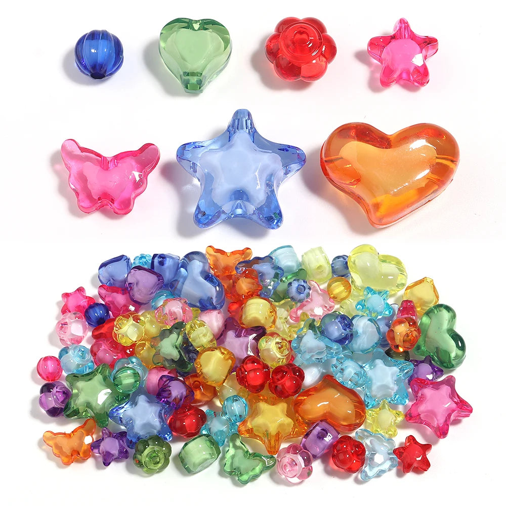 Pumpkin Butterfly Heart Star Acrylic Spacer Beads | DIY Jewelry Acrylic Spacer Beads PLUSH