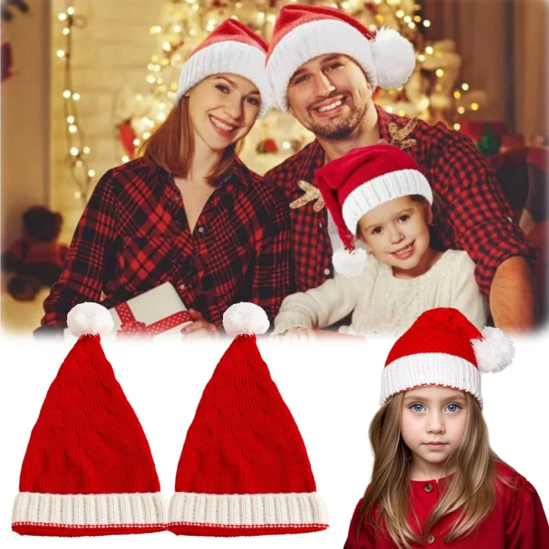 Adults & Kids Christmas Knitted Hat – Festive Xmas Party Prop Christmas Knitted Hat PLUSH