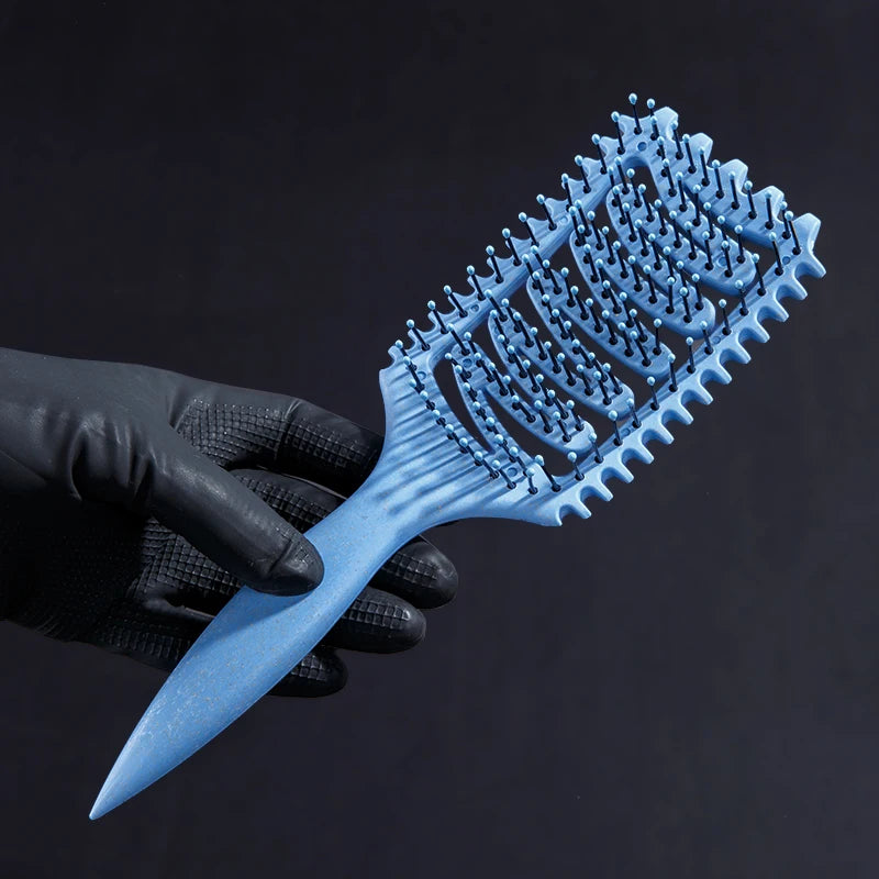 Hollow Out Anti-Static Hair Comb for Curly & Wet/Dry Hair Hair Styling Comb PLUSH Blue