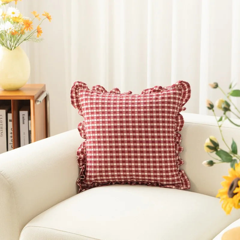45x45cm Retro Plaid Pillowcase | Square Decorative Pillow Cover Decorative Pillow Cover PLUSH