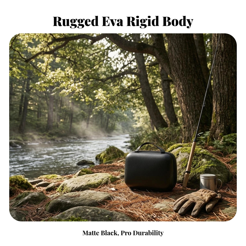 EVA Hard-Shell Fishing Reel Storage Bag | Portable Travel Case Fishing Reel Case PLUSH