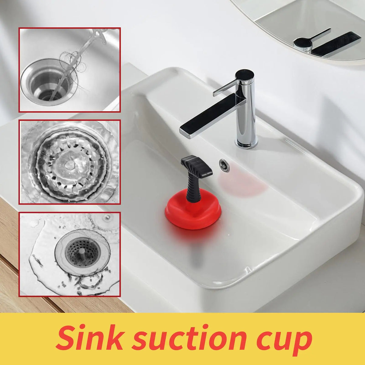 Mini Sink Drain Plunger – Suction Cup Clog Unblocker Tool Drain Plunger PLUSH