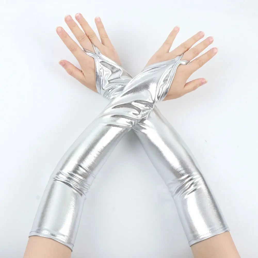 Women's Elbow-Length Shiny Long Gloves – Nightclub Party Fashion Long Gloves PLUSH