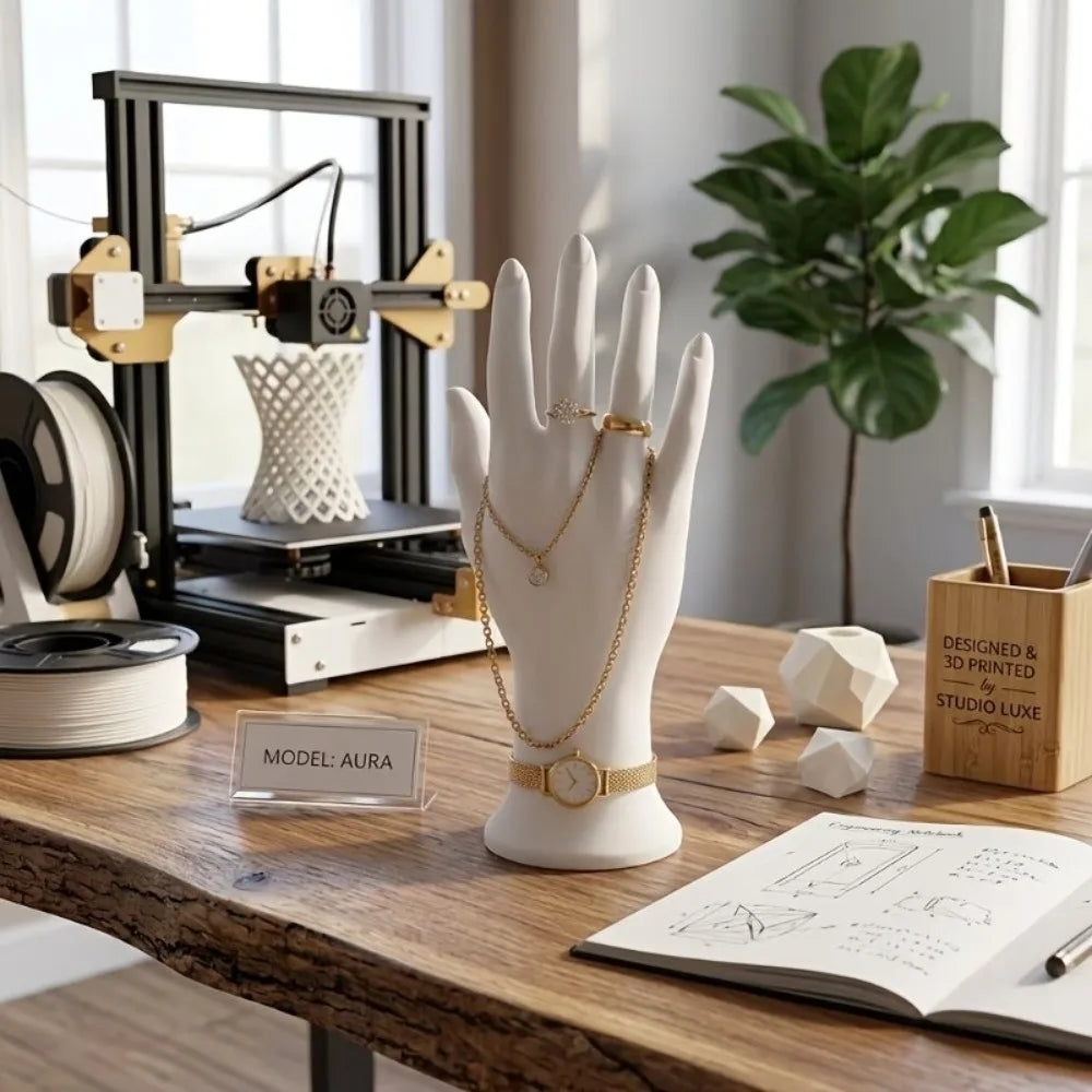 3D Printed Jewelry Display Hand Model – Ring & Bracelet Holder Jewelry Display Stand PLUSH