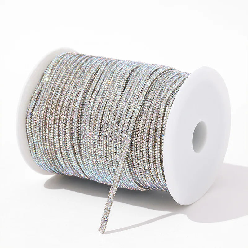 50 Yards 4mm Glass Rhinestone Rope Crystal Cord Trim – DIY
