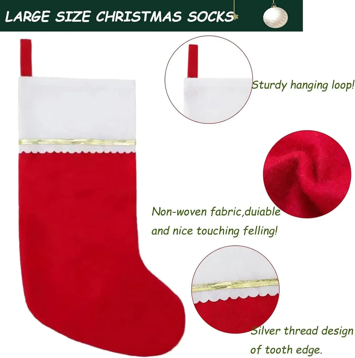 Red Plaid Christmas Stockings Set – Rustic Fireplace Décor Christmas Stockings Set PLUSH