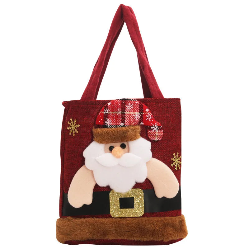 Christmas Snowman & Bear Gift Bags with Handles for Kids Christmas Gift Bags PLUSH
