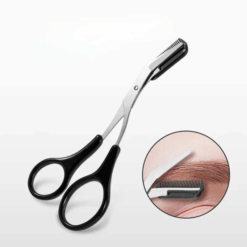Stainless Steel Eyebrow Trimmer with Comb – Shaping Tool Eyebrow Trimmer PLUSH