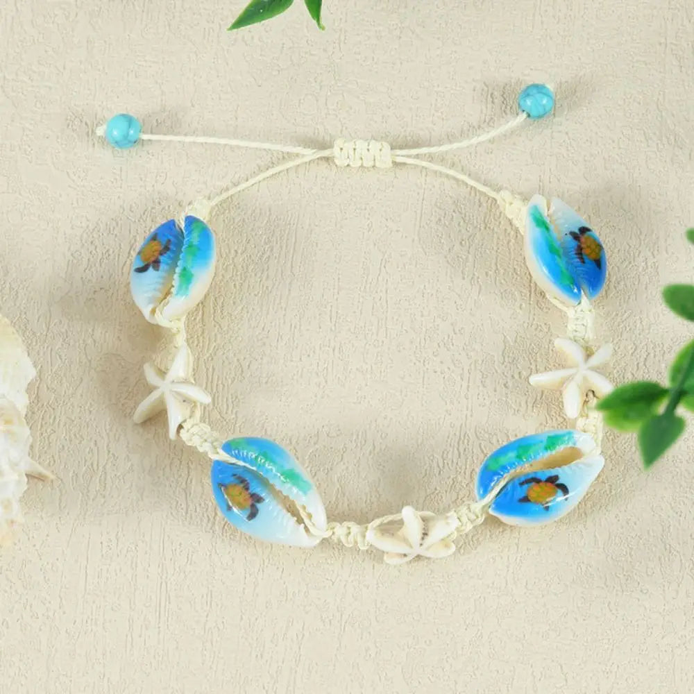 Bohemian Sea Series Starfish & Turtle Beaded Bracelet Beaded Strand Bracelet PLUSH style D