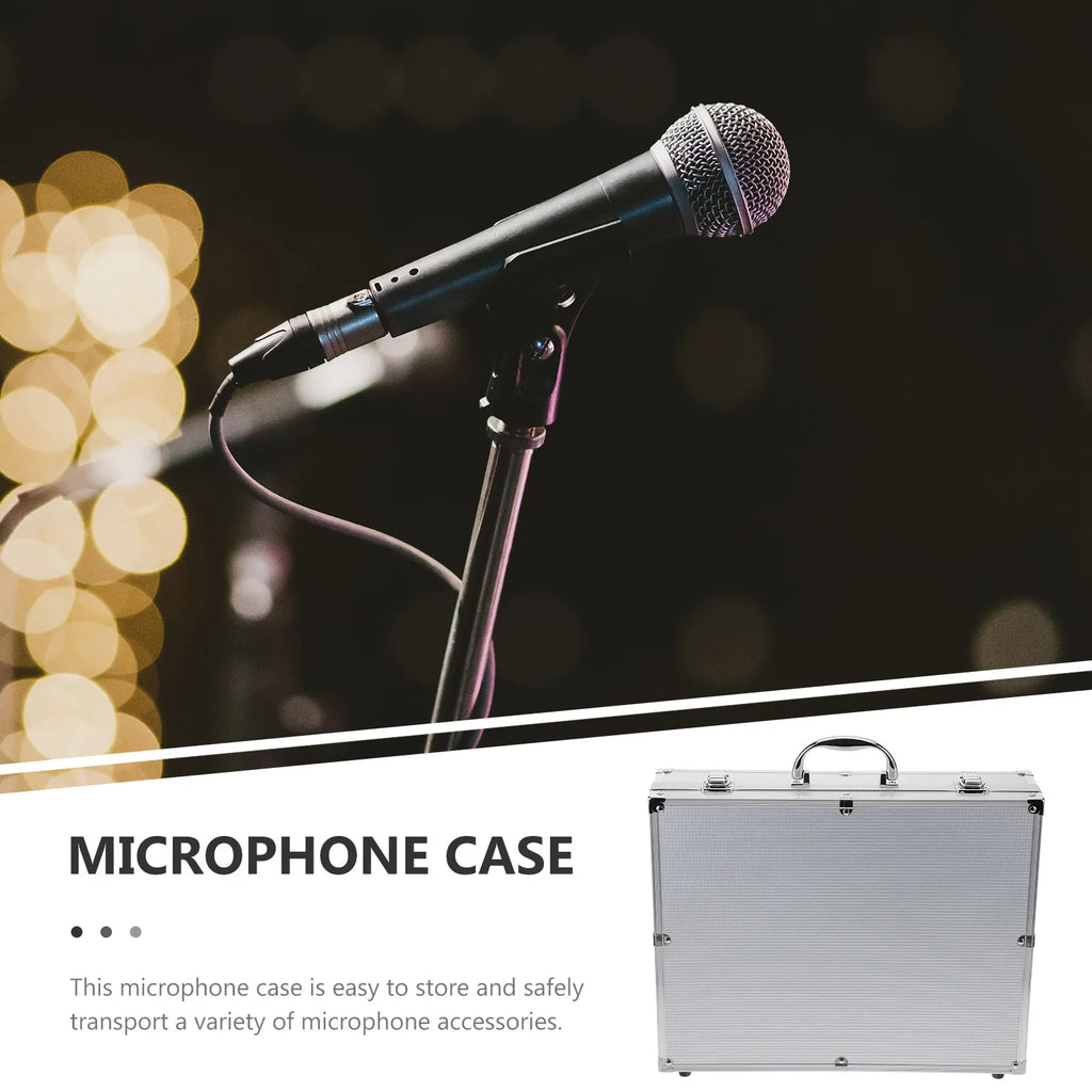 Heavy Duty Microphone Hard Case with Foam – Travel Mic Organizer Microphone Hard Case PLUSH