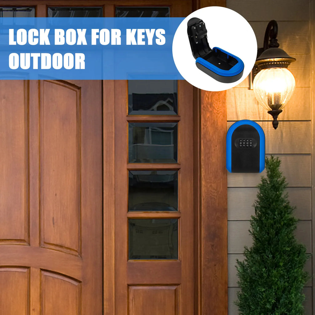 Wall Mount Key Lock Box – 4-Digit Combination Security Box Key Lock Box PLUSH