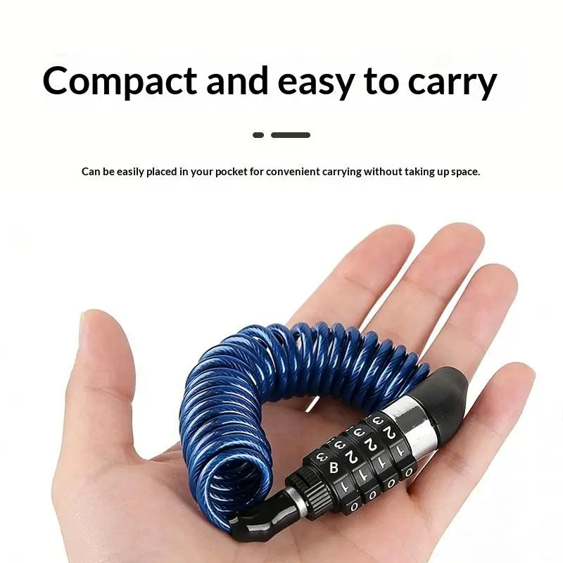 4-Digit Combination Cable Lock – Bike, Motorcycle & Helmet Combination Cable Lock PLUSH