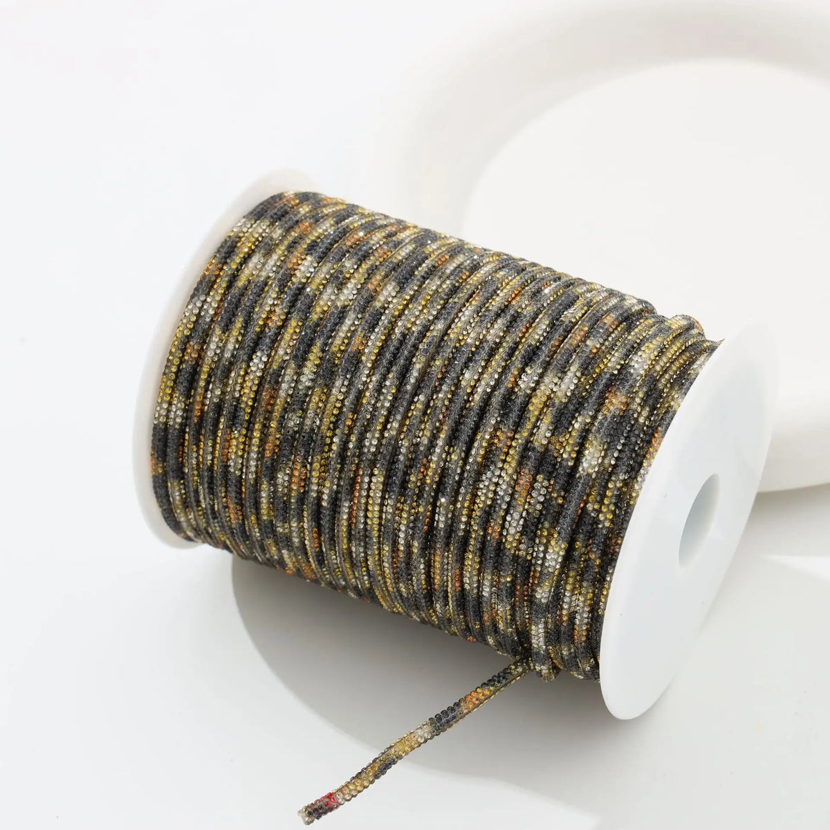 50 Yards 4mm Glass Rhinestone Rope Crystal Cord Trim – DIY Rhinestone Cord Trim PLUSH leopard print 4mm 50yards