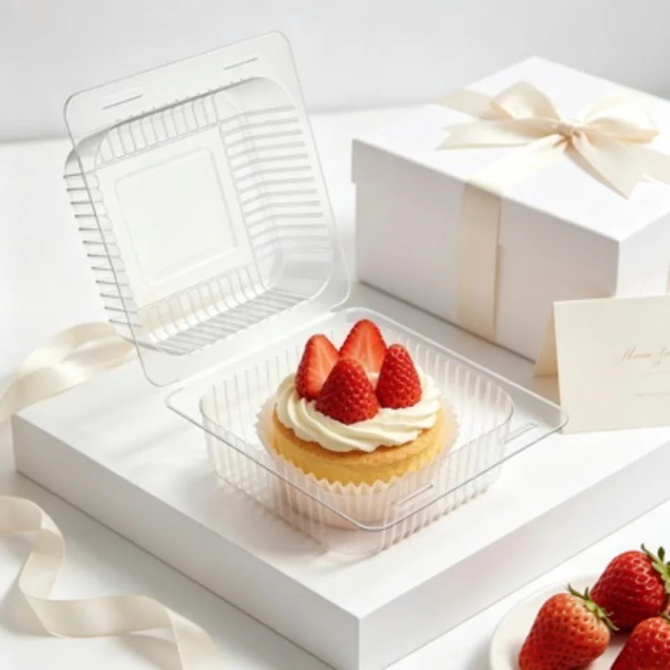 Clear Plastic Cake Boxes 50/100pcs – Disposable Dessert Containers Cake Packaging Boxes PLUSH