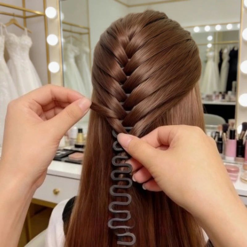 French Braid & Fishbone Braid Styling Tool – DIY Hair Braider Hair Braiding Tool PLUSH