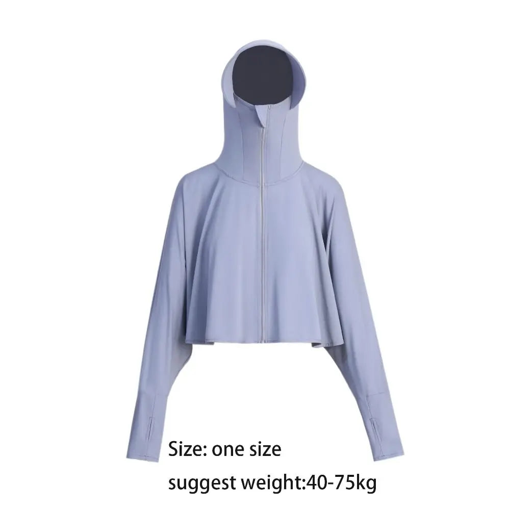 Women's UV Protection Ice Silk Hoodie – Sun Cover Jacket Sun Protection Hoodie PLUSH
