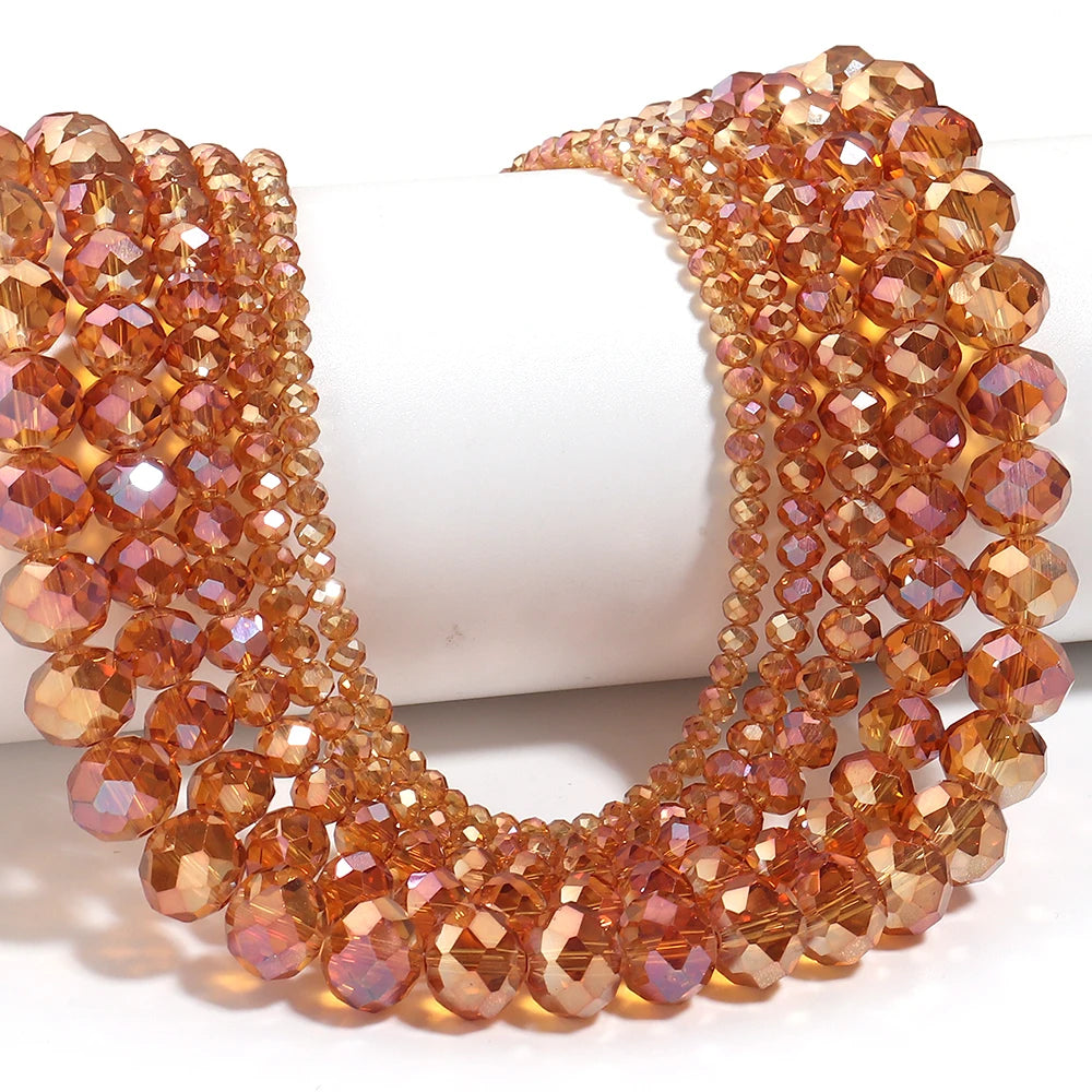 Faceted Rondelle Crystal Glass Spacer Beads | DIY Jewelry Crystal Glass Beads PLUSH