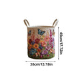 Vintage Floral Quilted Storage Basket with Handle | 18x14in Storage Basket PLUSH Multicolor