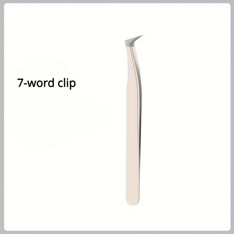 Ouriner Precision Eyelash & Brow Tweezers – Stainless Steel Eyelash Tweezers PLUSH 7-shape Clip