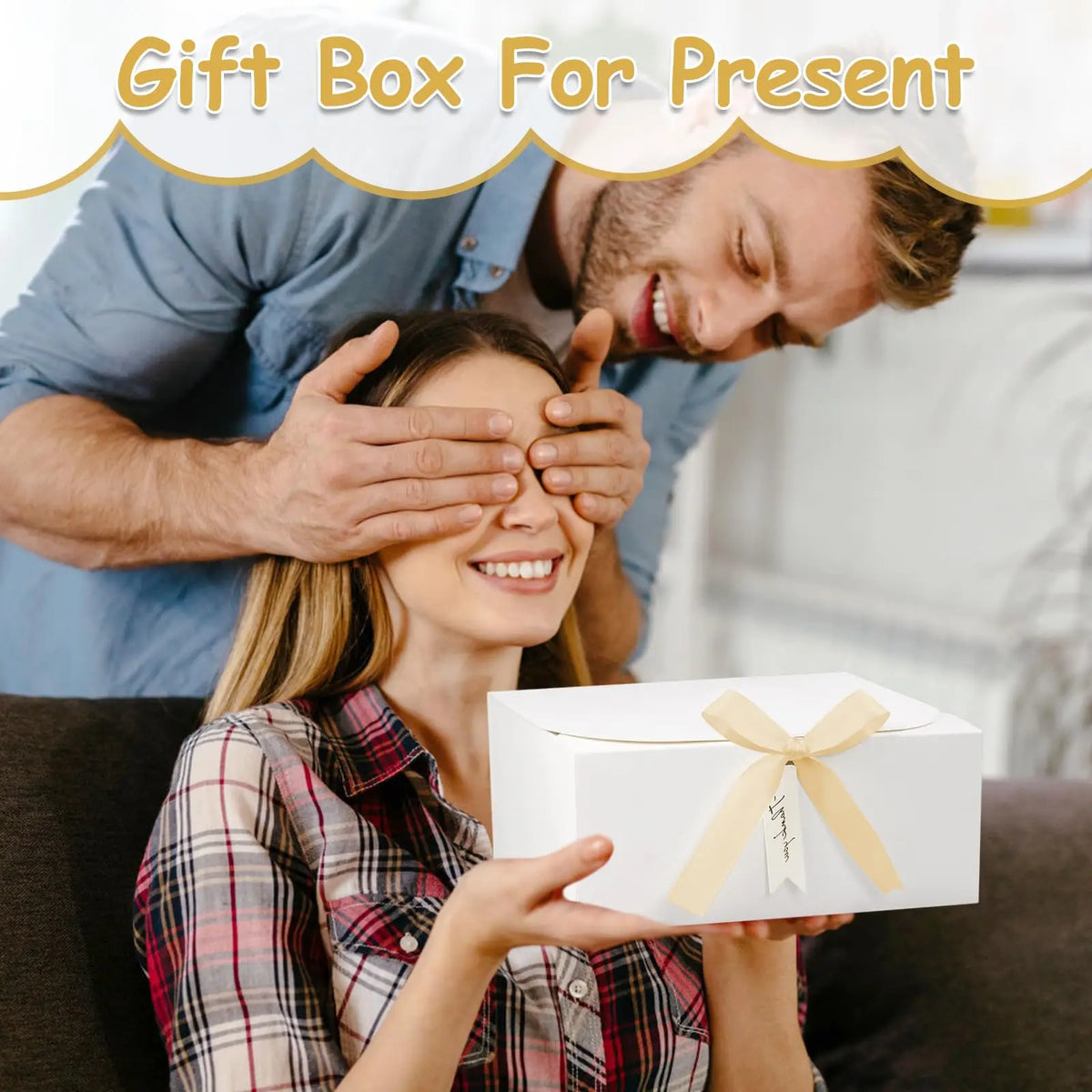 10-Pack White Gift Boxes with Lids & Ribbon | Bridesmaid Box Gift Boxes Set PLUSH