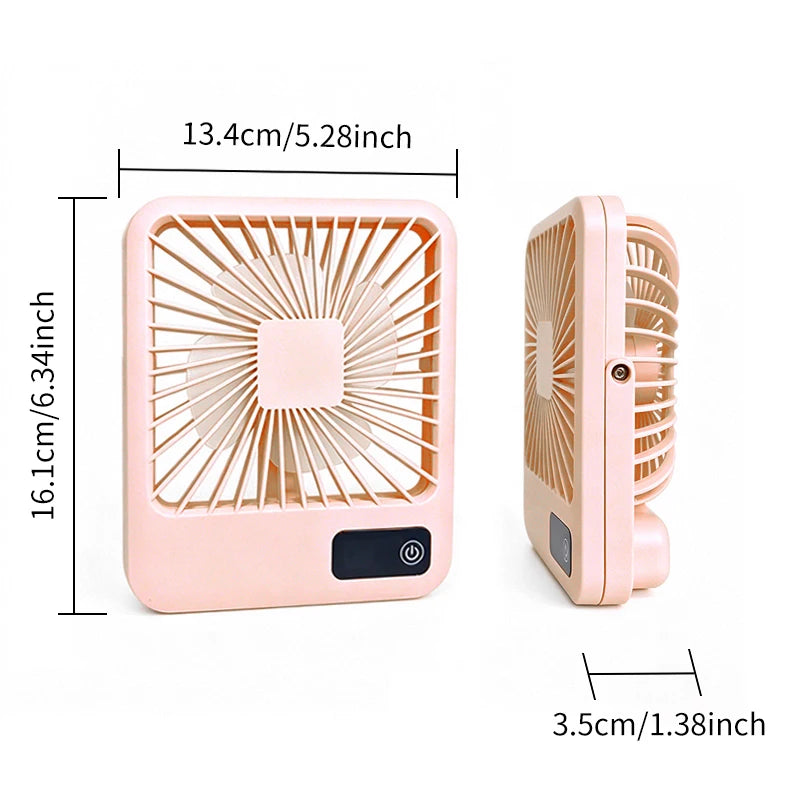 Portable Rechargeable USB Desktop Fan – 180° Tilt & Power Display Portable Desktop Fan PLUSH