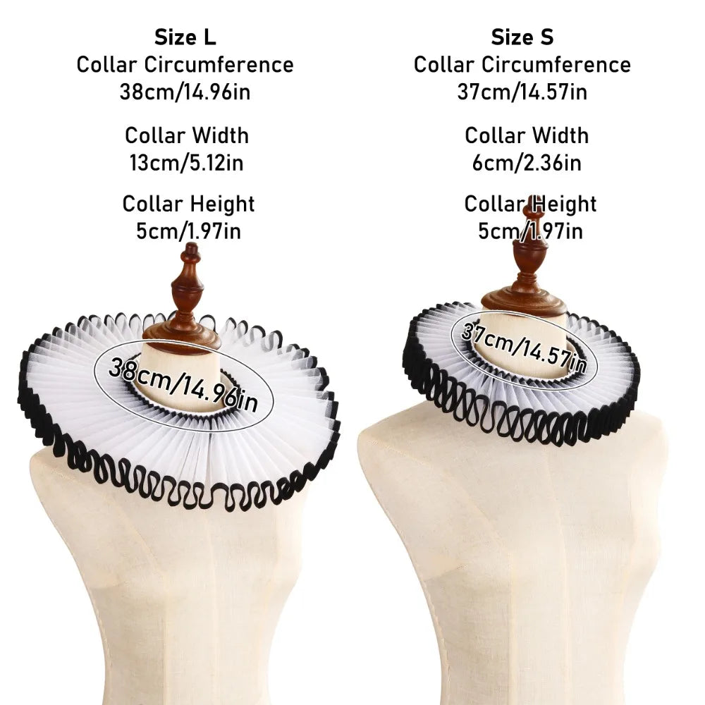 Detachable Renaissance Ruff Collar – Victorian False Collar Costume Ruff Collar PLUSH
