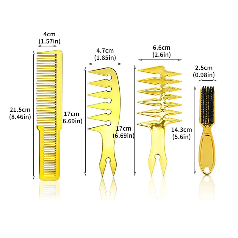 Professional Haircut Comb & Brush Set – 3pc/4pc Salon Kit Hair Styling Set PLUSH A-4pcs