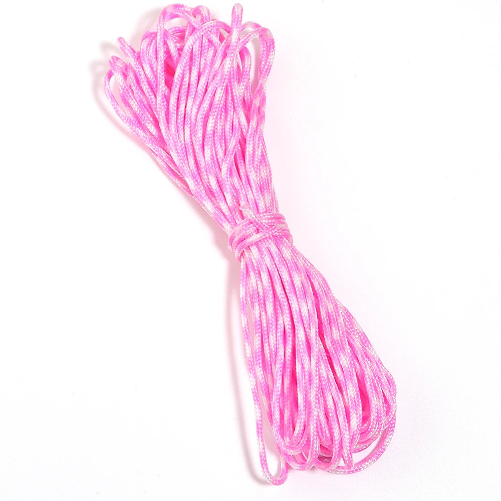 10 Yards 2mm Camouflage Polyester Braided Paracord DIY Cord Braided Paracord Rope PLUSH pink