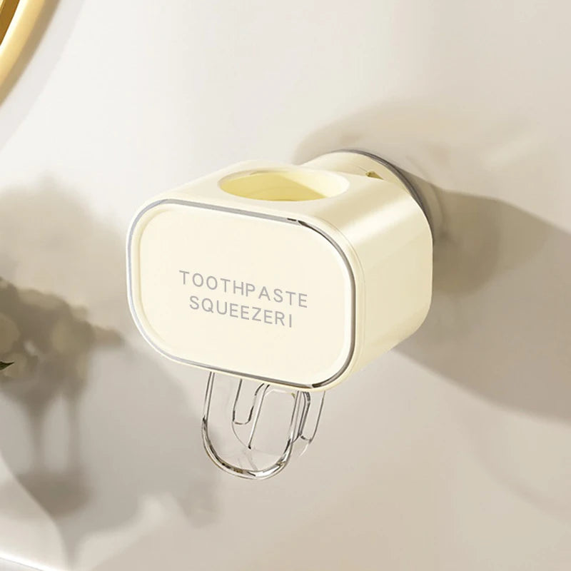 Wall-Mounted Toothpaste Dispenser – No Drilling Required Toothpaste Dispenser PLUSH YELLOW