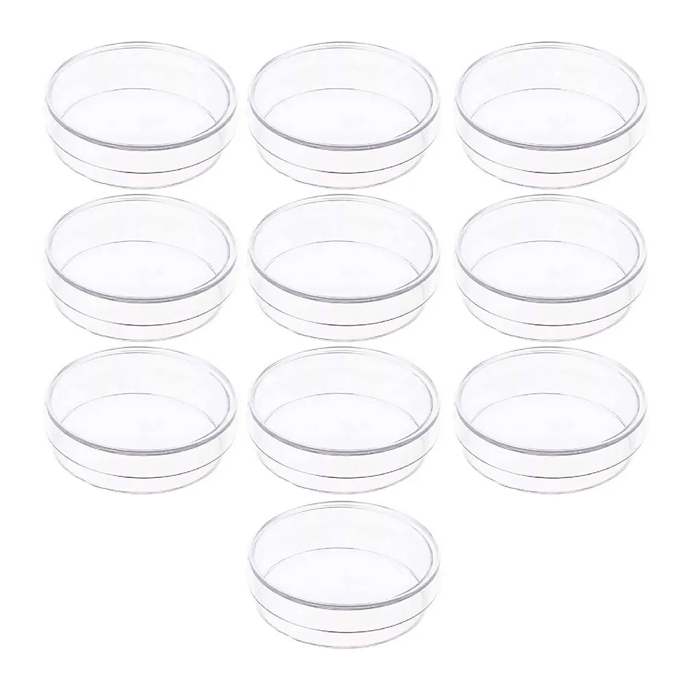 10pcs Transparent Plastic Petri Dishes with Lids | Lab & School Lab Petri Dish Set PLUSH