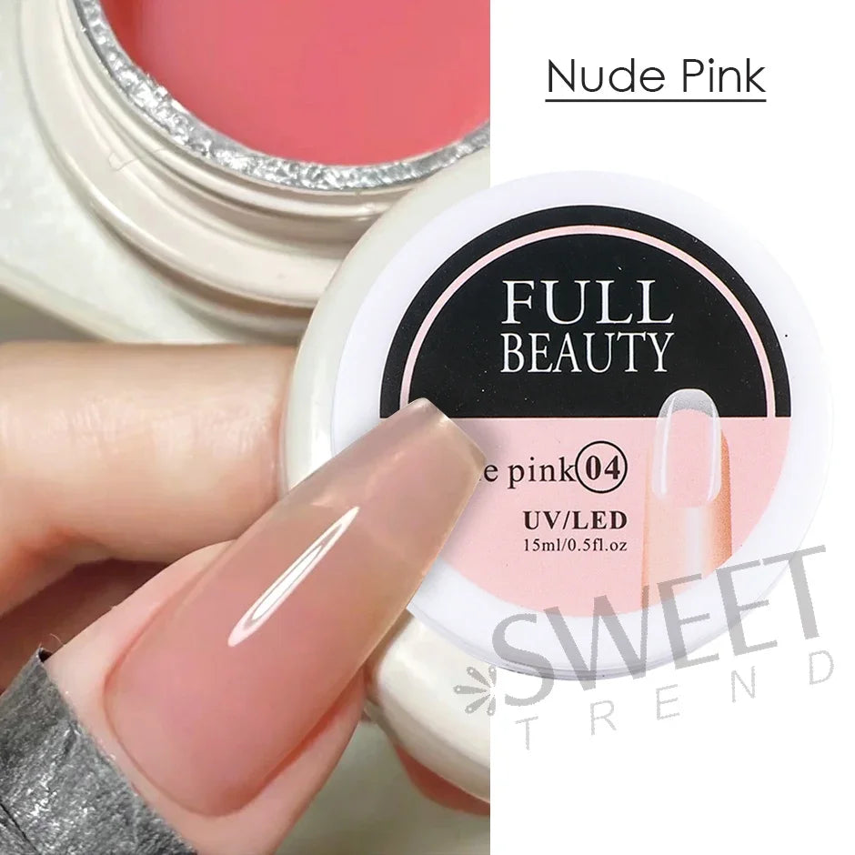 15ml UV Hard Nail Extension Builder Gel | French Manicure Nail Extension Gel PLUSH