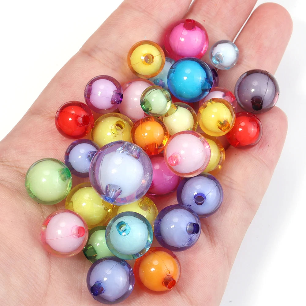 Colorful Round Acrylic Spacer Beads 8–16mm | DIY Jewelry Acrylic Spacer Beads PLUSH