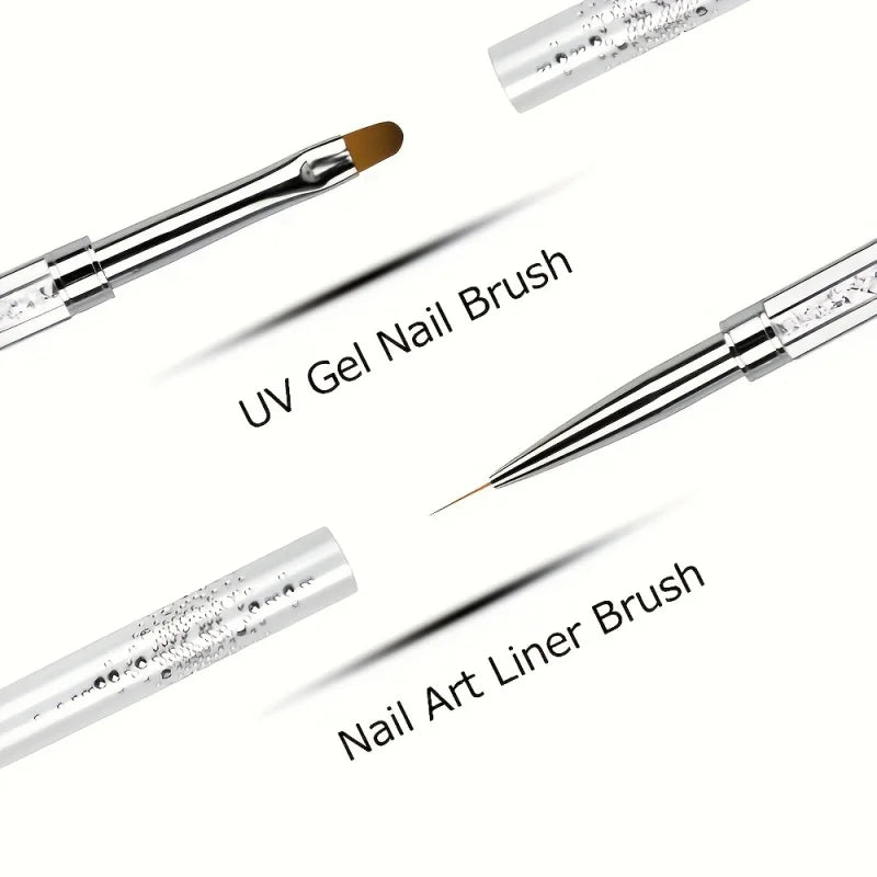 Double-Ended Nail Art Brush – 2-in-1 Gel Brush & Picker Nail Art Brush PLUSH